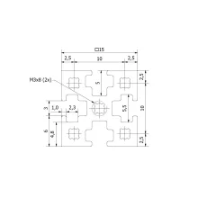 MakerBeamXL 15x15mm profil - 360mm